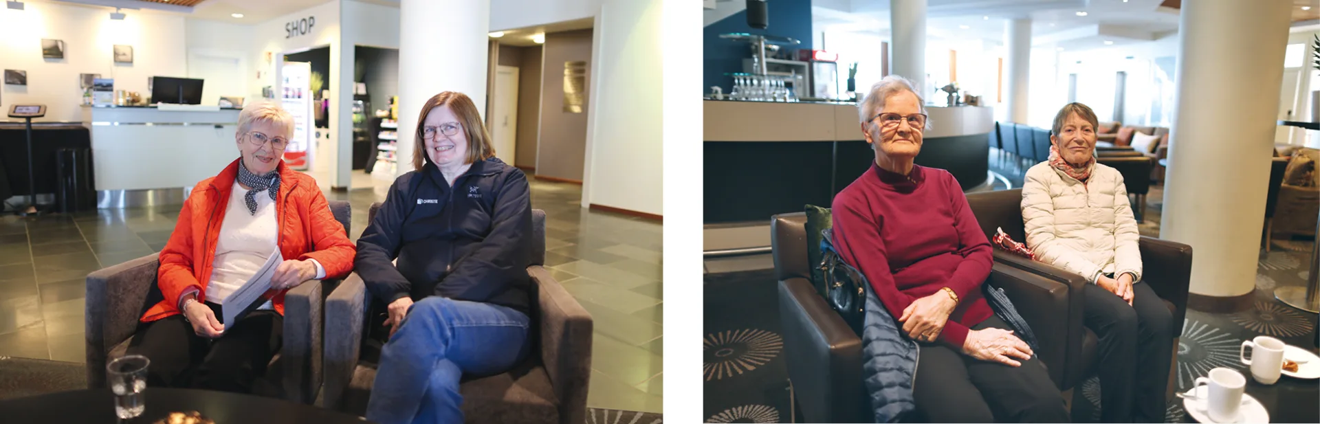 Solveig Sørensen og Reidun Halaas, Asbjørg Rudi og Inger Halle fra Symra park.