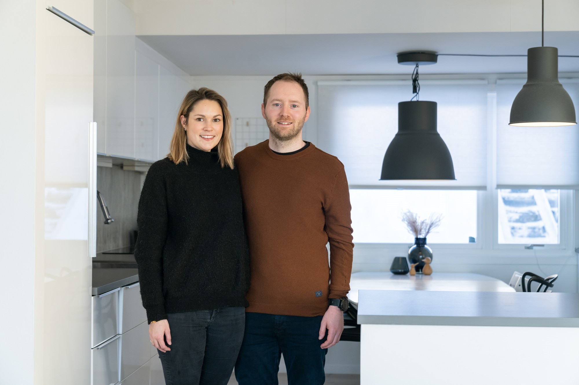 Andrea Linnes Kirkevold og Eric Kirkevold benyttet forkjøpsretten da de kjøpte leiligheten i Solbakken. Men to barn var det fint å få større plass.